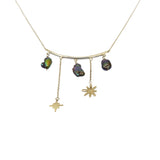 Collar 3 perlas tornasol