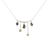 Collar 3 perlas tornasol
