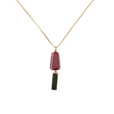 Rubí natural facetado con turmalina